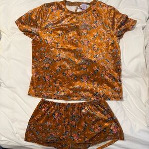 Savage X Fenty Orange Floral Pajama Set